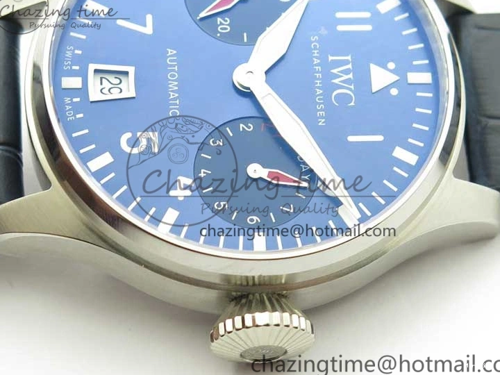 MIROTIME 0116 Supportive Big Pilot IW501008 “Boutique London” SS ZF Best Edition Blue Dial on Blue Leather Strap A 7106